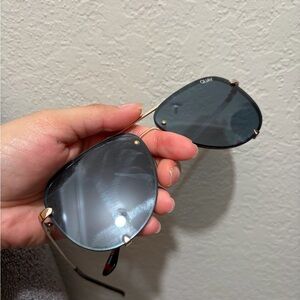 Desi x Quay Australia Black Aviator Sunglasses